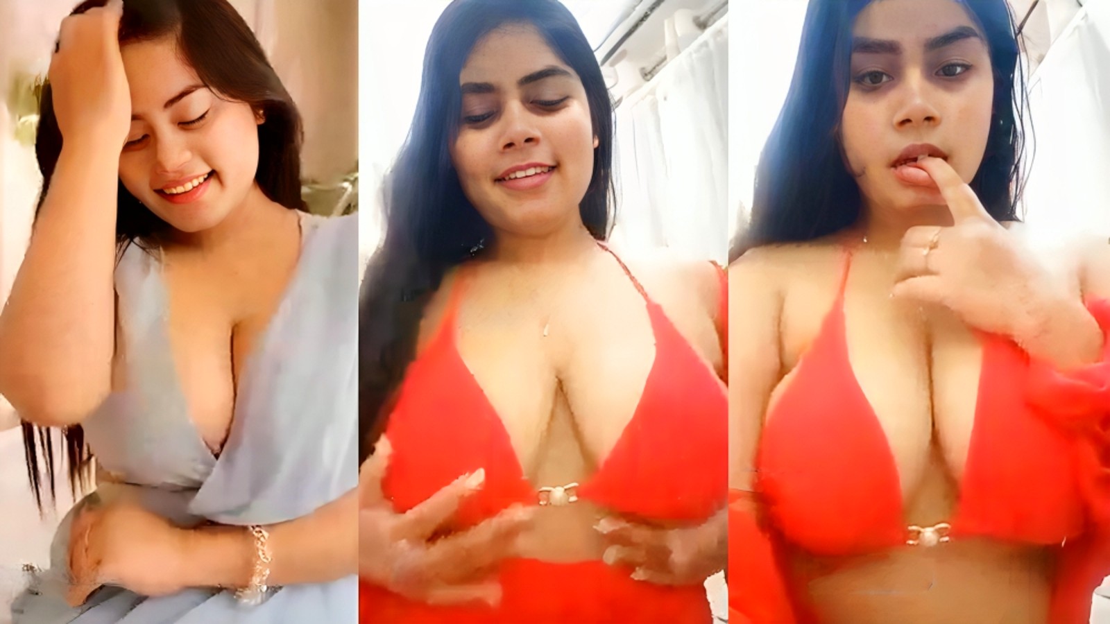 Amesha Boobs Show in Red