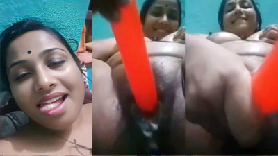 Tamil Aunty xxx video of a lady masturbating with a sex toy